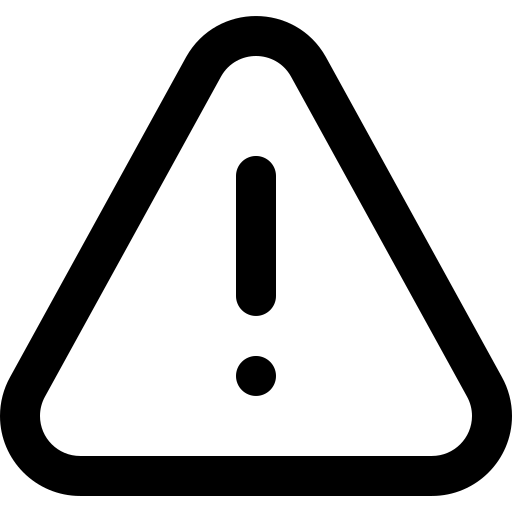 black triangle with explanation point icon